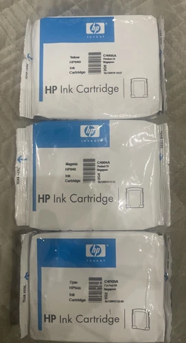 HP940 Printer Ink Cartridges Cyan C4903A Magenta C4904A Yellow C4905A - product listing photo