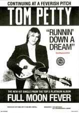 1989 Tom Petty "Runnin' Down A Dream" Song Release Industry Promo Reprint Ad