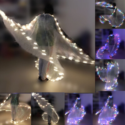 Belly Dance LED Isis Wings Halloween Cosplay Glow Show Light Up Dance Costume