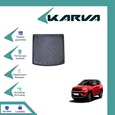 Cargo Liner Trunk Floor Mat 3D Molded Black for Jeep Compass 2017-Up