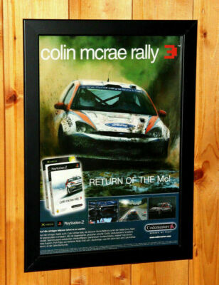 2002 Colin McRae Rally 3 Werbeblatt Gerahmt Poster / Old Ad Page Framed PS2 Xbox