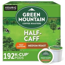 Green Mountain Coffee Roasters Half-Caff Medium Roast Coffee K-Cup pods, 192 ct.