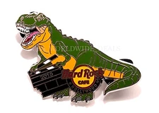 Hard Rock Cafe 2015 Hollywood CA Jurassic World T Rex Green Dinosaur Pin LE 300
