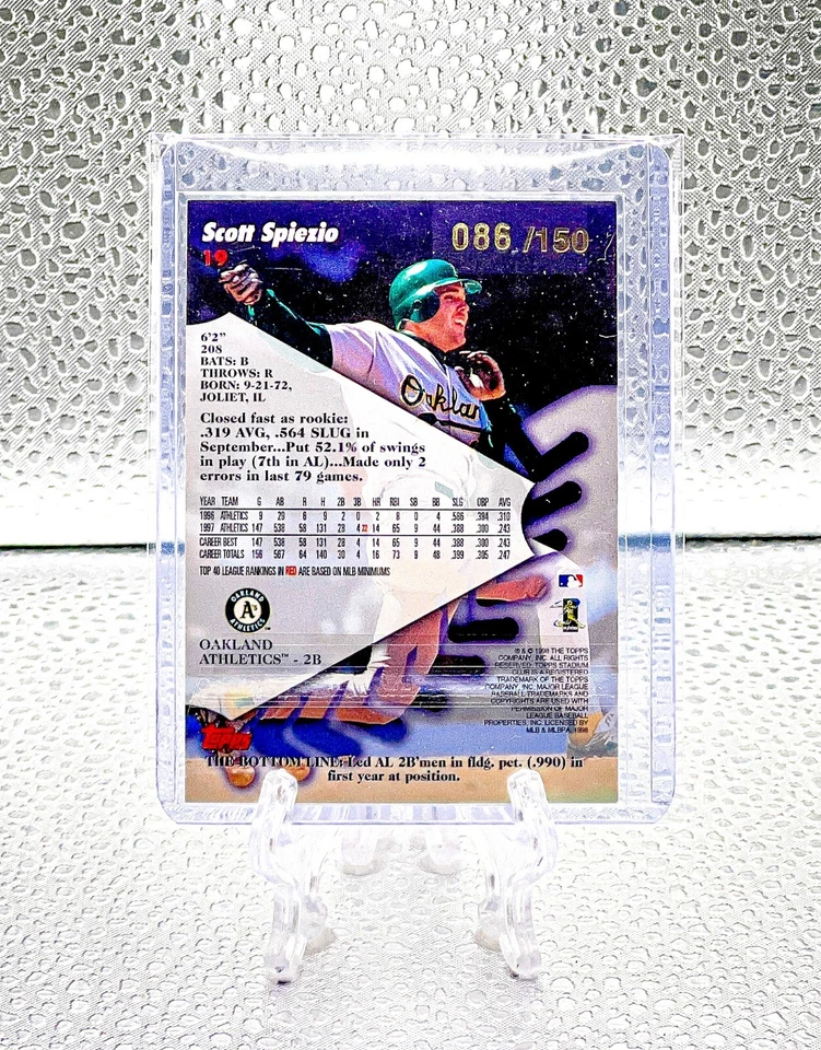 SCOTT SPIEZIO 1998 Topps Stadium Club #19 ÚNICO PARALELO /150 ATLETISMO - Imagem 2 de 2
