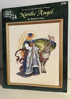 Nordic Angel Cross Stitch Pattern by Barbara Baatz 3725 Scandinavian w Reindeer