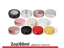 2oz Aluminum Tin Screw Top Round Metal Container With Lid,Storage Jar Travel can