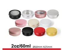 2oz Aluminum Tin Screw Top Round Metal Container With Lid,Storage Jar Travel can