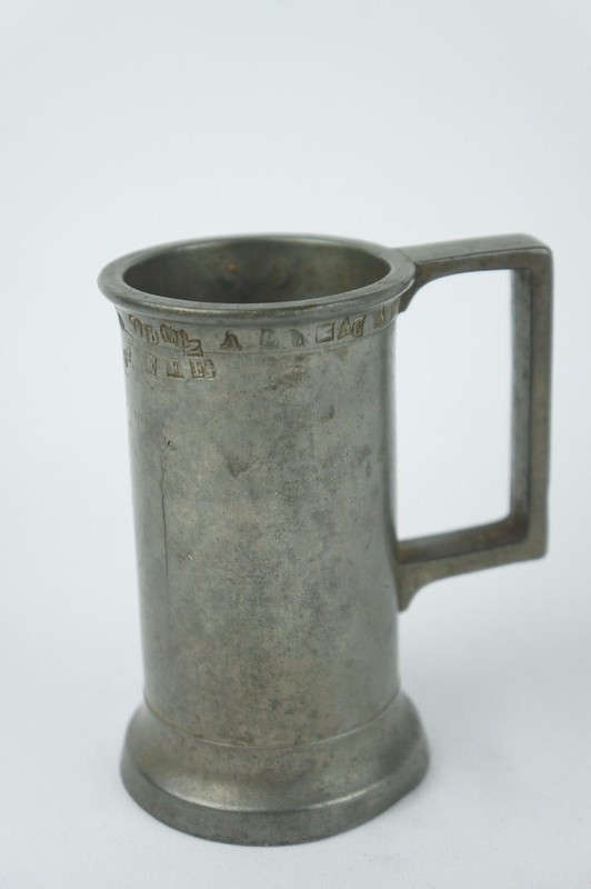 Antique french pewter measure / tankard ca. late 19th C. marked [Y7-W7-A9]