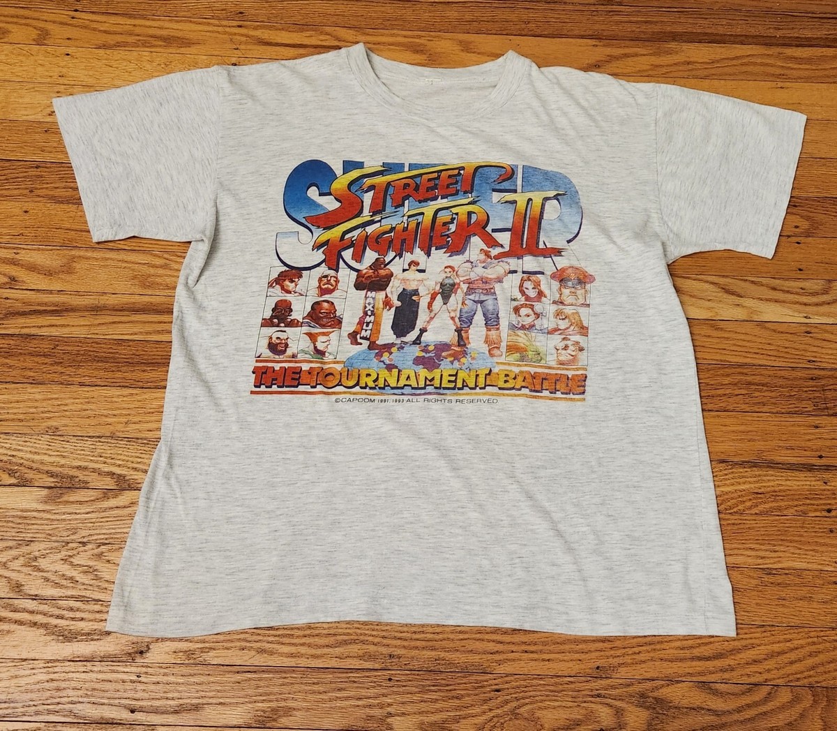 Vintage 90s Capcom Super Street Fighter II Promo T-shirt Single 