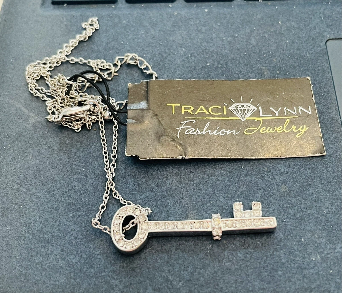 Traci Lynn Rhinestone Key Fashion Jewelry Necklace eBay