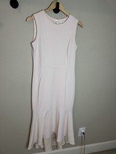 Calvin Klein Blush Pink Mermaid Dress Size 6 High Low Hem Sleeveless Midi