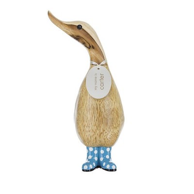 DCUK Duckling Wearing Spotty Blue Welly Boots Figurine