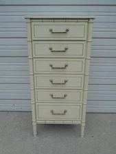 Faux Bamboo Lingerie Chest of drawers Regency Tall dresser Repro Henry Link Boho