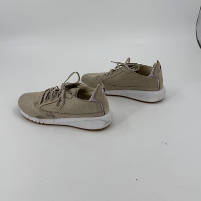 Geox Respira Aerantis Sneakers Womens Size 8 Beige White Perforated Lace Up