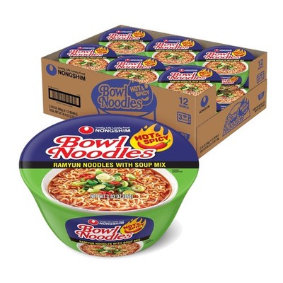 Hot & Spicy Ramen Noodles, 12-Pack, Quick Meal Solution-~