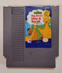Nintendo NES Sesame Street Big Bird's Hide & Speak And Box, Tested and Working