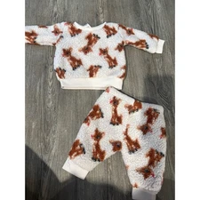 Rudolph the Red Nosed Reindeer Baby Fleece Loungewear Set Newborn White Brown
