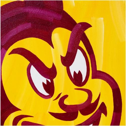 Arizona State Sun Devils "Sparky Head" Logo 20" x 24" Galerie verpackt Kunstwerk - Bild 3 von 4