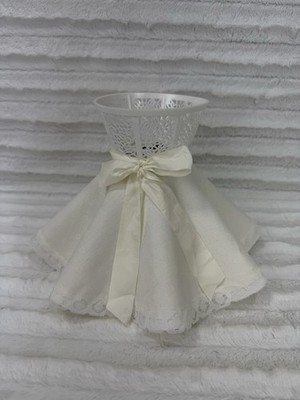 VINTAGE LACEY BOUDOIR LAMP SHADE. CLIP STYLE. 7.5'' high, 11'' bottom diameter