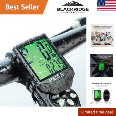Wireless Waterproof Bike Computer - Touchscreen Speedometer & Odometer, 2.5'' LCD