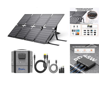 BigBlue 60W Faltbares Solarladegerät QC3.0 PD45W IP