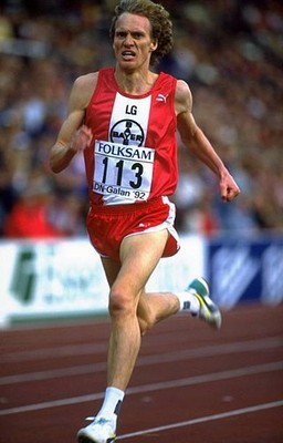 Dieter Baumann of Germany in action at the Mens 5000 metres event 1992 Old Photo