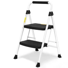 HBTower 2 Step Ladder, Folding Step Stool, 500 LBS Portable Steel Ladder