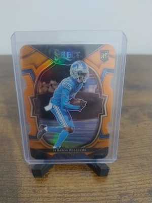 Jameson Williams Detroit Lions 22 Panini Select Orange Die-Cut Rookie Card /199