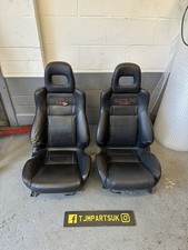 Honda Crx Ee8 Ivt Vtec Oem Black Leather Front Seats Pair Ee Civic Ef Jdm Ukdm