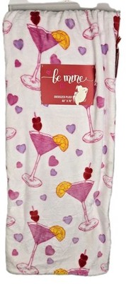 Hearts Martini Glass Oversized Plush Blanket 60x70'' Be Mine LOVE TIK TOK VIRAL 