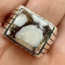Navajo Wild Horse  Men Ring Sz 13 Sterling Silver by Trevor Jack 10g Native