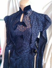 1930's Navy Lace Dress , Jacket And Purse