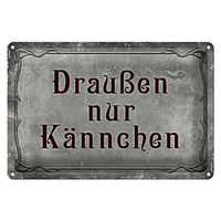 Blechschild Spruch 30X20Cm Kaffee DraußEn Nur KäNnchen