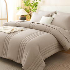 Full Size Comforter Set 7 Pieces Bed in a Bag Wheat Comforter Bed Set
