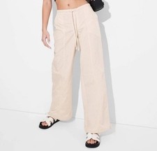 Wild Fable Light Beige Jogger Pants Drawstring Waist Cuffs Size L NWT