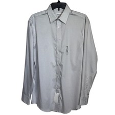 Calvin Klein Steel Men's Reg-Fit Stretch Dress Shirt, grey/white15 32-33 85