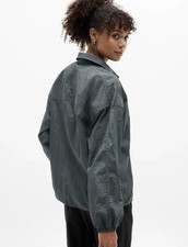 Athleta Relaxed Lightweight Lunar Sheen Shirt Jacket Dark Rinse NWOT Size XXS