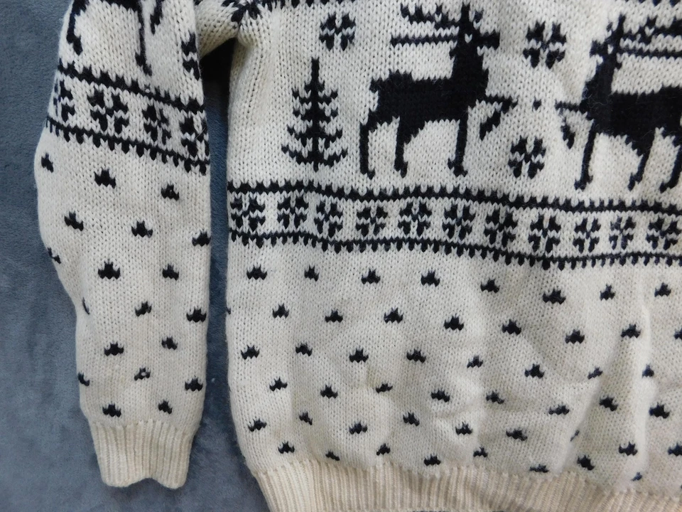 复古 United Colors of Benetton 毛衣男式小号羊毛驯鹿意大利制造 — 第 4/4 张图片