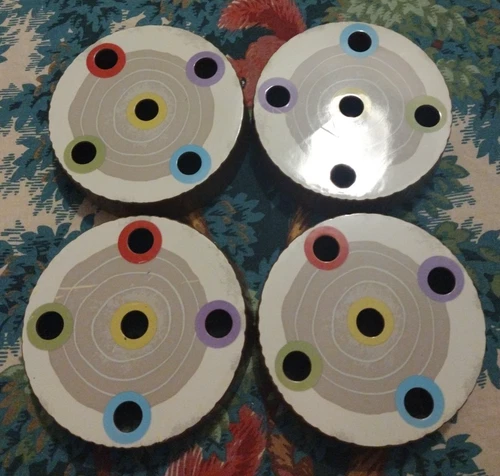 4 Sneaky Snacky Squirrel Game LOGS Tree Trunks Slice Replacement Parts Lot Of 4