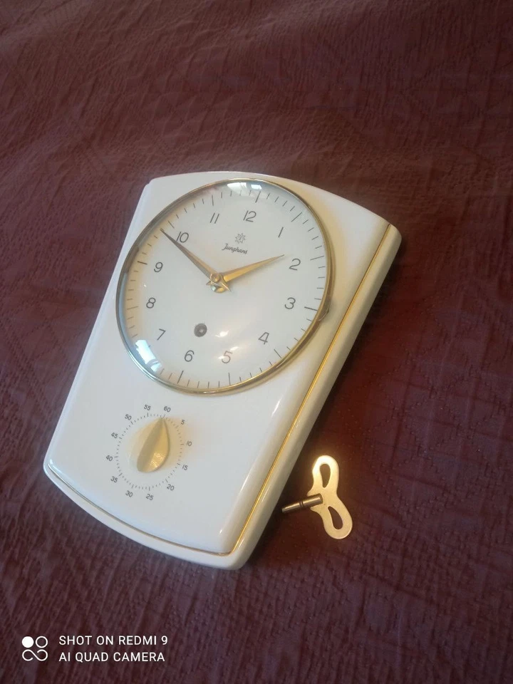 Junghans Wall Clock, Kitchen Clock, Egg Timer, Clock, Original Vintage Design, 1 - Image 3 of 4