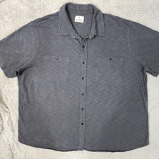 Mutual Weave Shirt Men's Size 3XL Gray 100% Cotton Short Sleeve Button Down
