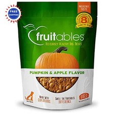 Pumpkin Dog Treats 12oz Fruitables Healthy Low Calorie Apple Flavor Baked Dogs