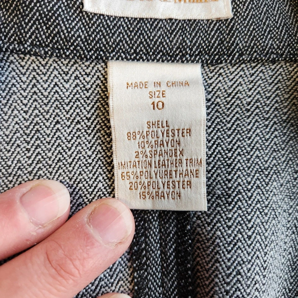 Colete de tweed Monroe & Main cinza feminino fecho de 10 botões couro sintético poliéster - Imagem 4 de 4