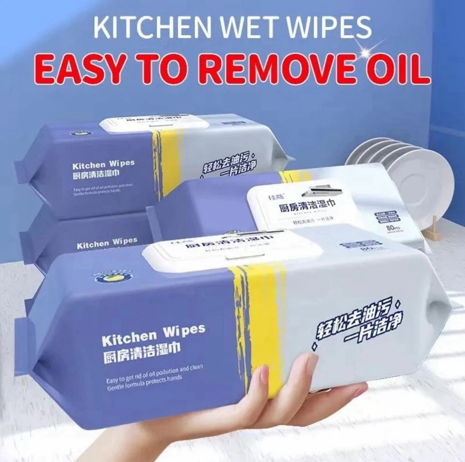 BUY 5️⃣FREE 1️⃣MULTIPURPOSE KITCHEN CLEANING WET WIPES – 80 SHEETS PER PACK - Image 3 of 4