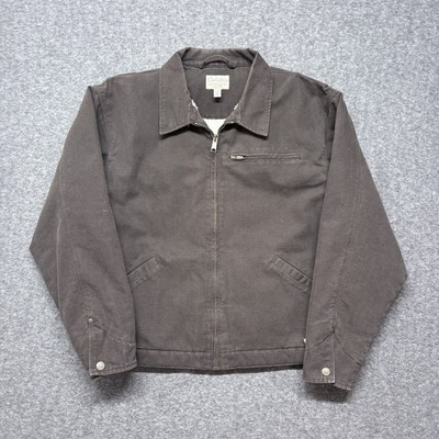 Vintage Cabela s Detroit Style Work Jacket Sherpa Lined Full Zip Size XL Canvas