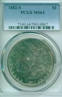 1882-S Morgan silver dollar WILD dark blue tones - PCGS MS64 near GEM, UNIQUE!