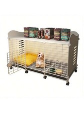 Heavy-Duty Multi-Functional Dog Crate  End Table With Removable Tray,