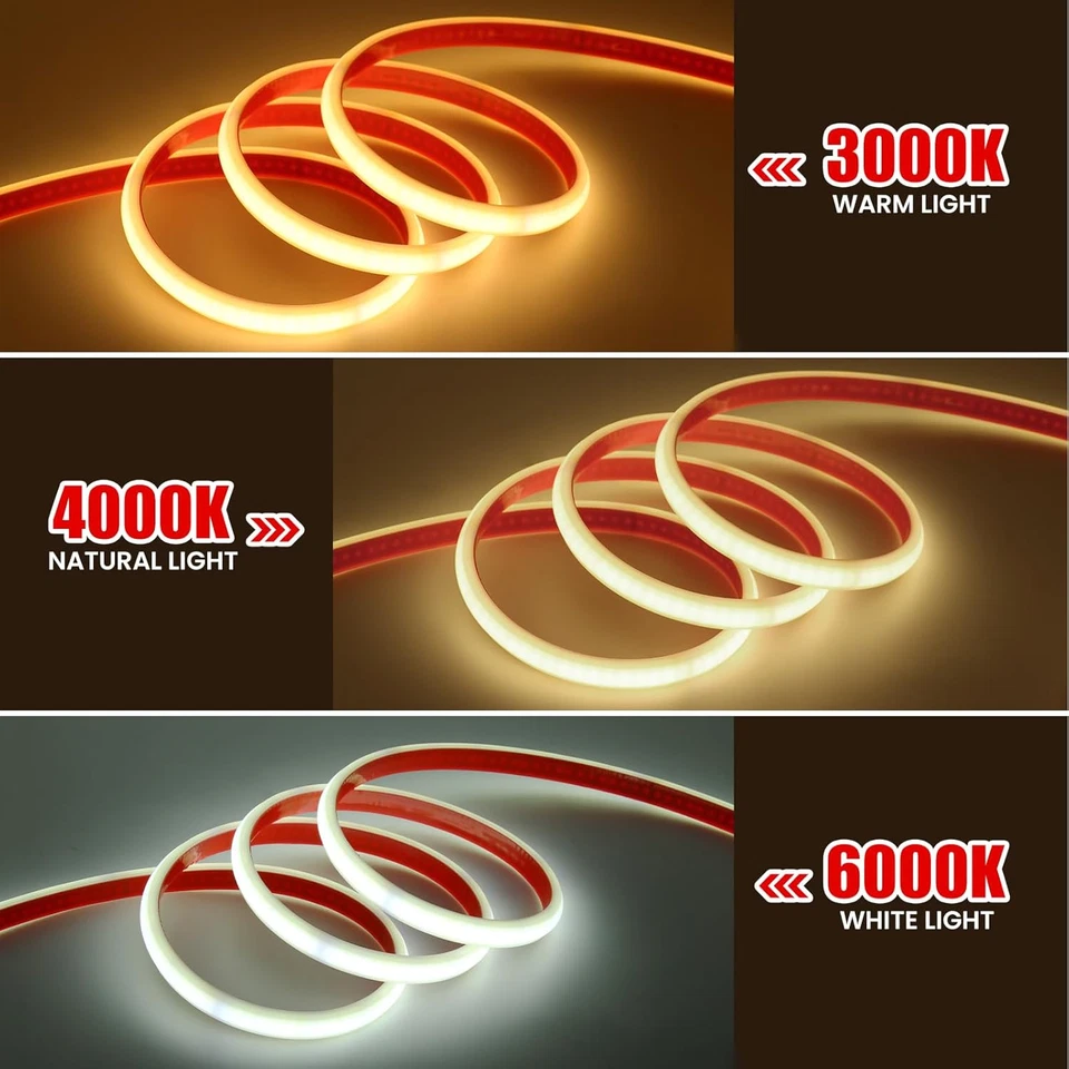 Striscia LED COB 230V 3M, Ogni 10Cm Può Essere Tagliato Una Volta, Flessibile Im - Immagine 4 di 4