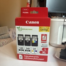 Canon PG-540L x 2 / CL-541XL High Yield Genuine Ink Cartridges, Pack of 3 (2 x B