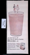 1957 NESTLE'S QUIK 'n Milk You Never Have To Call Kids Twice Print Ad 51196